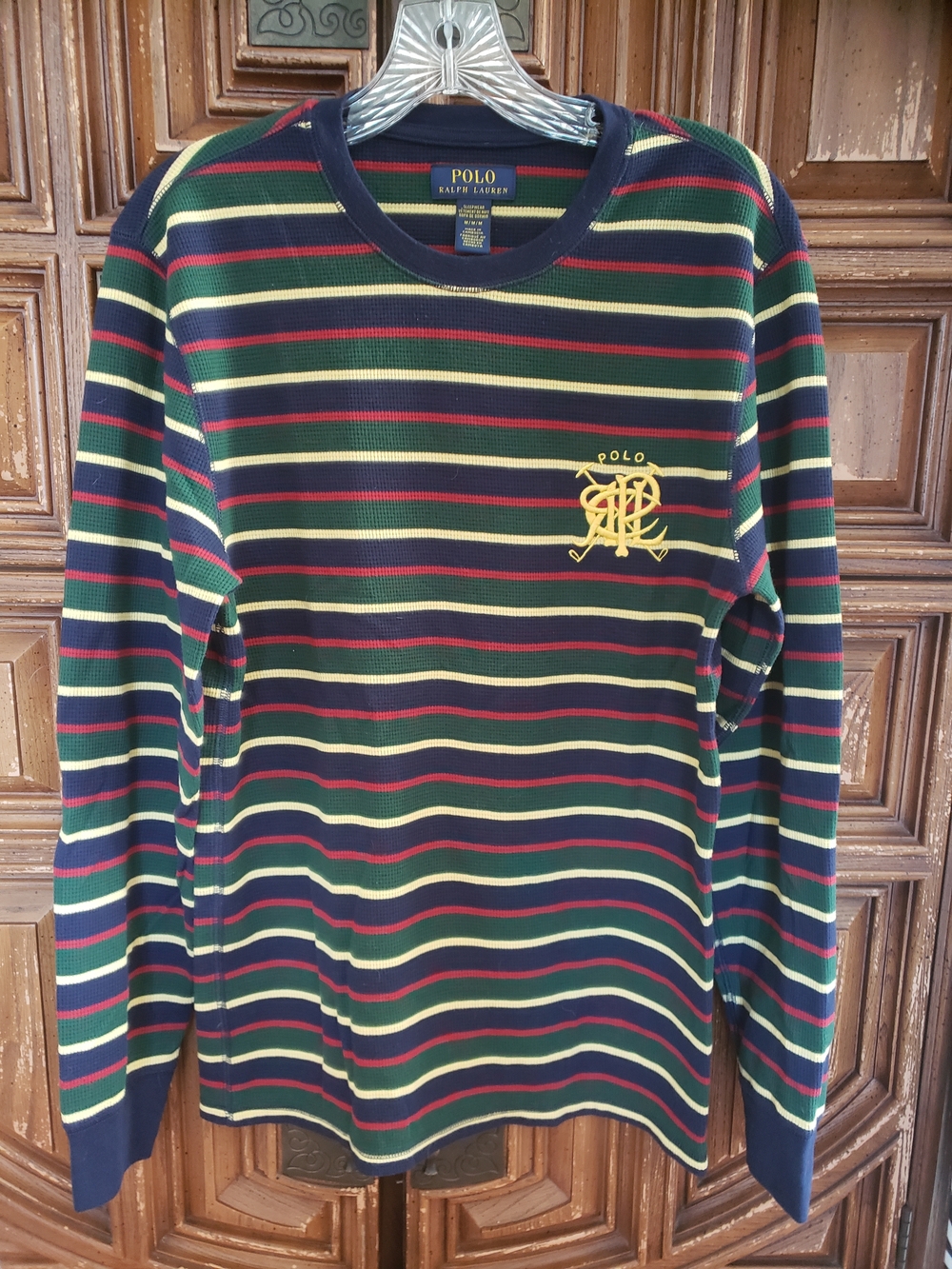 Polo by Ralph Lauren Navy Striped Sleepwear Top with Green, Red, Yellow